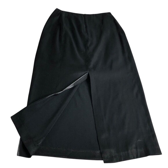 Vintage Harve Benard Skirt Womens 8 Black Shimmer Maxi Chiffon Gothic Witch 90s - Picture 9 of 16